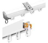 Riel de cortina de aluminio, soporte de techo deslizante de 4,9 m, divisor de habitación, disponible en longitudes de 2,3 m a 6 m, ideal para cortinas, cortinas y separación de espacios