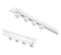 Riel de Cortina de Aluminio Ultrafino de 1 m a 5 m, Juego de rieles silenciosos para Ducha, Ventana salediza y Separador de ambientes de Autocaravana, Blanco, decoración del