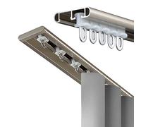 Riel de cortina de aluminio ultrafino, fácil de instalar, sistema de montaje en techo para divisor de dormitorio y cortinas de balcón (dorado, 300 cm)