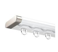 Riel de cortina de aluminio ultrafino, fácil instalación en el techo para dormitorio, balcón y divisor de habitación, 290 cm de longitud, color blanco, perfecto para decoración moderna del hogar
