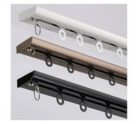 Riel de cortina de aluminio ultrafino para montaje en techo, barra deslizante individual silenciosa, perfecta para caravanas y ventanas de bahía, 150 cm, solución divisora de habitación blanca