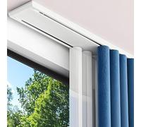 Riel de Cortina de Doble para Montaje en Techo, Cortineros de Alumino Resistente 0.5m 1.6m 2.3m 4.5m 6m Pista Silenciosa Vía Recta para Cortinas, para Divisor De Habitación(White,5m)