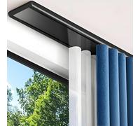 Riel de Cortina de Doble para Montaje en Techo, Cortineros de Alumino Resistente 0.5m 1.6m 2.3m 4.5m 6m Pista Silenciosa Vía Recta para Cortinas, para Divisor De Habitación(Black,5.5m)