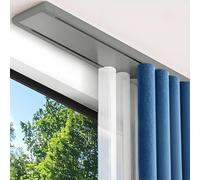Riel de Cortina de Doble para Montaje en Techo, Cortineros de Alumino Resistente 0.5m 1.6m 2.3m 4.5m 6m Pista Silenciosa Vía Recta para Cortinas, para Divisor De Habitación(Gray,2m)