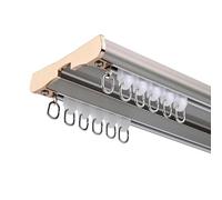 Riel de cortina de doble riel I montaje en techo I aluminio preperforado I Incluye deslizadores I Ideal para ventanas, cortinas de ducha y separadores de habitación I Gris, 3,6 m (3 x 1,2 m)