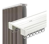 Riel de cortina de doble riel resistente de 1 m para cortinas de panel, divisor de habitación de aluminio para hospitales y baños (blanco, 460 cm)