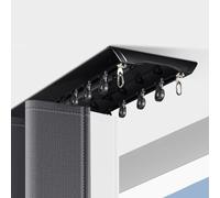 Riel de Cortina de Doble riel Resistente, riel de Cortina sin Costuras for instalación en Techo, rieles deslizantes Nano Silence for Cortinas.(Negro,1m (3.3ft))