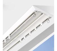 Riel de Cortina de Doble riel Resistente, riel de Cortina sin Costuras for instalación en Techo, rieles deslizantes Nano Silence for Cortinas.(White,7m(23ft))