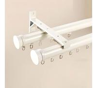 Riel De Cortina De Doble Silencioso,Resistente De 1 A 6 M,Aluminio,para Cortinas,Divisor De Habitación for Sala De Estar,Dormitorio,Hospital,Fácil Instalación(White,2.2M/7.2FT)