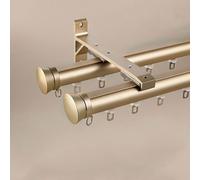 Riel De Cortina De Doble Silencioso,Resistente De 1 A 6 M,Aluminio,para Cortinas,Divisor De Habitación for Sala De Estar,Dormitorio,Hospital,Fácil Instalación(Gold,2.8M/9.1FT)