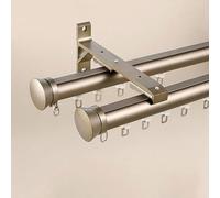 Riel De Cortina De Doble Silencioso,Resistente De 1 A 6 M,Aluminio,para Cortinas,Divisor De Habitación for Sala De Estar,Dormitorio,Hospital,Fácil Instalación(Champagne,1.9M/6.2FT)