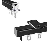 Riel de cortina de rodamiento silencioso resistente de 460 cm para divisor de habitación, longitud ajustable de 60 cm a 500 cm, ideal para el hogar y la oficina (negro)