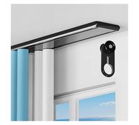Riel de Cortina de Techo, 1m-6m Barra Cortina Doble Techo, Riel de Cortina de Techo Silencioso Riel de Cortina Oculto de Aluminio para Baño Dormitorio Hospital Oficinas(Black,4.6m(15.1ft))