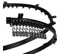 Riel de Cortina de Techo Curvo Montaje Flexible para Riel de Cortina Recto Flexible Litera Ventana de Bahia Tabique (Negro, 8 m/ 26 ft)