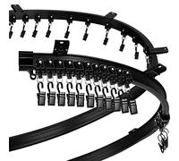 Riel de Cortina de Techo Curvo Montaje Flexible para Riel de Cortina Recto Flexible Litera Ventana de Bahia Tabique (Negro, 3 m/ 9,8 ft)