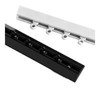 Riel de cortina de techo de aleación de aluminio con rodillos silenciosos y ganchos para divisor de habitación de 9 pies, sistema de división de privacidad negro para dormitorio y sala de estar