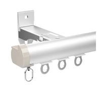 Riel de cortina de techo de aluminio ajustable, 190 cm, color plateado, perfecto para cortinas correderas, divisiones de habitación y cortinas de ducha, solución elegante para espacios contemporáneos