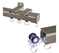 Riel de cortina de techo de aluminio de 6 m, barra deslizante interior para cortinas modernas, riel versátil de techo y pared, sistema deslizante manual para una fácil instalación y un funcionamiento