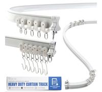 Riel de cortina de techo de aluminio flexible para cortinas, sistema de riel de cortina de montaje en techo/pared para barra de cortina de ducha curvada, riel de cortina deslizante (3 pies,13.1 pies)