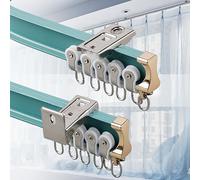 Riel de cortina de techo de aluminio, plegable manualmente, sistema de riel ajustable con soportes para ventana, divisor de habitación, cortina de ducha, corte a medida para un ajuste personalizado