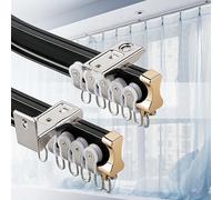 Riel de cortina de techo de aluminio, plegable manualmente, sistema de riel ajustable con soportes para ventana, divisor de habitación, cortina de ducha, corte a medida para un ajuste personalizado