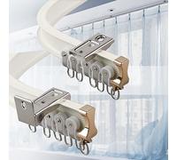 Riel de cortina de techo de aluminio, plegable manualmente, sistema de riel ajustable con soportes para ventana, divisor de habitación, cortina de ducha, corte a medida para un ajuste personalizado