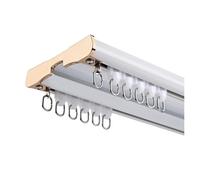 Riel De Cortina De Techo Doble, Barra Para Cortinas Doble Aluminio, Riel Silencioso Para Cortinas, Riel Cortina Panel De Cortina Opaca, Para Cortinas Opacas(White,3.8m)