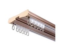 Riel De Cortina De Techo Doble, Barra Para Cortinas Doble Aluminio, Riel Silencioso Para Cortinas, Riel Cortina Panel De Cortina Opaca, Para Cortinas Opacas(Gold,1m)