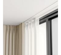 Riel de cortina de techo empotrado, barra oculta para montaje en techo, riel de cortina de 11 pies para divisor de habitación y soluciones de privacidad (blanco, 3,30 m)