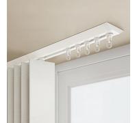 Riel de cortina de techo en forma de V para divisor de habitación, barra de cortina con conectores de esquina de 90°, barra de división de privacidad ultrafina (blanco, 3 x 120 cm)