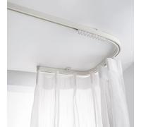 Riel de cortina de techo flexible resistente para hospital y caravana, sistema de riel blanco flexible para divisor de habitación, cortina de privacidad, ducha, litera, montaje en pared