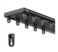 Riel de Cortina de Techo Para Baño Juego de Doble Barra para Ventana Riel de Cortina Doble para Sala de Estar y Baño Accesorios de Instalación y Tapa Final(Black,3.2m/10.5ft)