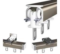 Riel de Cortina de Techo para Cortinas de Ducha, riel de Cortina de Montaje en Pared, guías deslizantes de Aluminio Blanco y Negro para Cortinas, para separadores de ambientes, Cortinas de h
