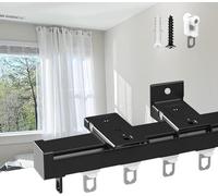 Riel de cortina de techo para cortinas de interior/exterior, sistema ajustable de pared/montaje en blanco y negro, riel deslizante para una fácil instalación en campamentos y hogares
