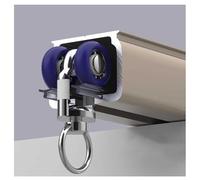 Riel de cortina de techo resistente, 5,5 m de rodamiento universal, sistema de cortinas montado en la pared para cortinas, cortinas y separadores de habitaciones, color champán