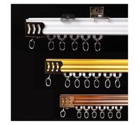 Riel de cortina de techo resistente ajustable de 2 a 20 pies, barras de cortina de aluminio, color oro rosa, perfecto para sala de estar y dormitorio, divisor de habitación (220 cm)
