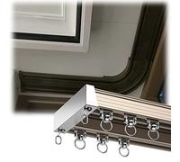 Riel de Cortina de Techo Resistente, Doble riel con Esquina de 90 Grados, para Ventanas en Forma de U/L, Color champán, 1,8 m/6 pies