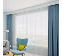 Riel de cortina de techo resistente, sistema de cenefa de doble riel para ventanas, perfecto para dormitorio, oficina, sala de estar, cortinas deslizantes suaves