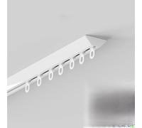Riel de Cortina de Techo, riel de Cortina Deslizante silencioso, riel de Cortina en Forma de V for divisores de ambientes, Salas de Estar, dormitorios, fábricas y más.(White,6.9ft/210cm)