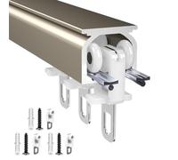 Riel de cortina de techo, riel individual para montaje en techo o pared, rieles de cortina resistentes para sala de estar, dormitorio, divisor de habitación, fácil instalación (dorado, 100 cm)