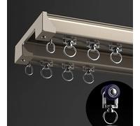 Riel de cortina de techo robusto de 0,6 m a 6 m, riel divisor silencioso deslizante para cortinas, separador de habitaciones de aluminio para sala de estar y dormitorio (champán, 19.4 pies)