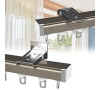 Riel de cortina divisores de habitación, sistema de riel de montaje en techo o pared para mayor privacidad, fácil de instalar con rodillo y accesorios, decoración perfecta para el hogar para ducha o