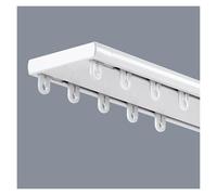 Riel De Cortina Doble Aluminio, Silencioso Riel De Cortina De 2 Vías De Panel, Riel Para Cortinas Doble Montaje En Techo, Pesado Barra Cortinas, Para Opacas(White,5.6m)
