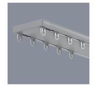 Riel De Cortina Doble Aluminio, Silencioso Riel De Cortina De 2 Vías De Panel, Riel Para Cortinas Doble Montaje En Techo, Pesado Barra Cortinas, Para Opacas(Grey,4.5m)