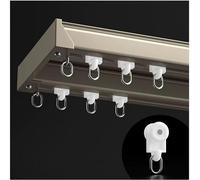 Riel de cortina doble de 3 pies, 10 pies, 20 pies y 40 pies de largo, rieles de cortina resistentes engrosados dorados con accesorios, 3 tipos de poleas(Nano Wheel,8m/26.2ft)