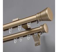 Riel de Cortina Doble de aleación de Aluminio para ventanales - Kit de Barra de Cortina de Pared con Sistema de guía silencioso para un Funcionamiento Suave y una decoración Elegante del Hog