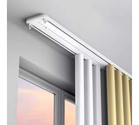 Riel de cortina doble de aluminio preperforado de 2 capas para ventanas, cortinas de ducha, separadores de habitaciones, 1,8 m de longitud