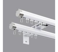 Riel de cortina doble for montaje en pared, separador de ambientes, de aleación de aluminio, for sala de estar, dormitorio, divisor de ducha(C,5.6m(18.4ft))