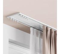 Riel de cortina doble invisible de 1 a 6 m, riel de techo silencioso para apartamentos, hoteles y hospitales, sistema de cortinas blancas para una decoración elegante del hogar y un funcionamiento