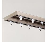 Riel De Cortina Doble, Ista De Cortina De Aluminio Silencio Rieles De Cortina Y Accesorios 120/170/200/300/480/500cm(Champagne,6.0FT/180CM)